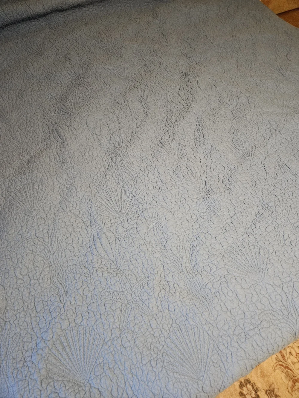 Light Blue Quilted Bedspread - Brand